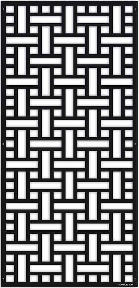 Insynsskydd Dekorskärm skärmvägg i metall Pergolatak laserskuret mönster Flätat WidalDesign