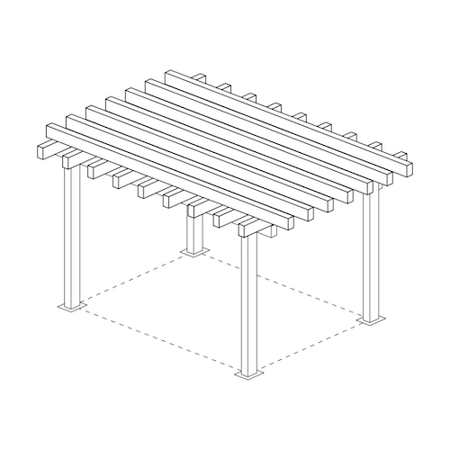 Skiss pergola pergolatak i metall storlek 9m x 9m 9x9 altantak pergolatak pergolapaneler i metallWidalDesign